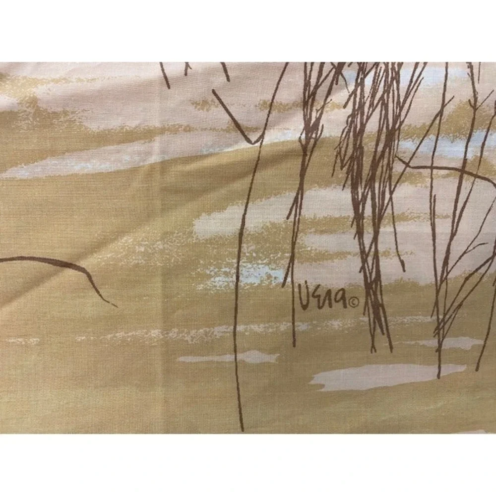 Vintage Vera‎ Neumann Pillowcase Set 2 Tall Grass Wheat 1970s Yellow Tan